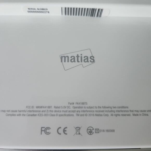 Bluetooth Wireless Matias Aluminum Keyboard FK418BTS / Apple / macOS / Windows 4 - Picture 6 of 12